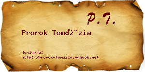 Prorok Tomázia névjegykártya